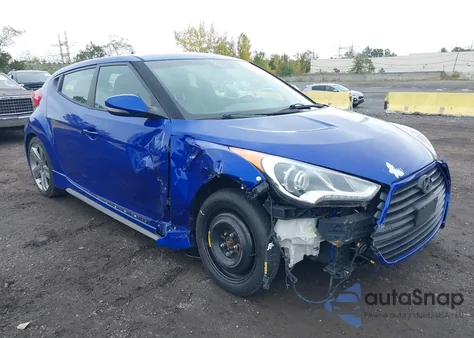 2015 Hyundai Veloster Turbo z USA, uszkodzony, nr VIN KMHTC6AE5FU224587
